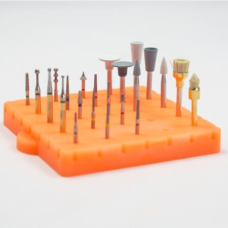 BurButler Amber Orange25 hole base with burs No lid samll638