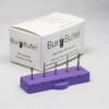 BurButler Amethyst Purple 5 hole base lid off with burs and Box Small638